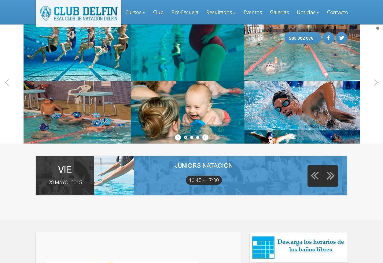 Web corporativa Club Natación Delfín - GSoft